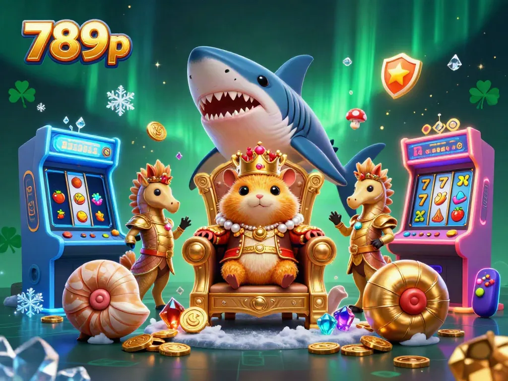 Experience the vibrant 789p casino world with a fierce hamster king and gaming elements.