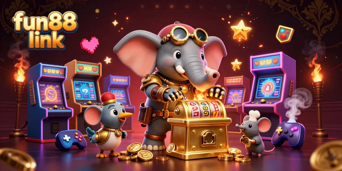 Play exciting casino games with fun88 link as a dynamic steampunk elephant and vibrant visuals.