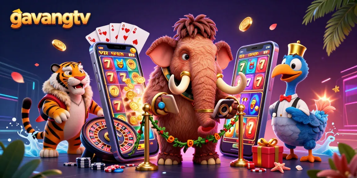 Experience thrilling gameplay with gavangtv's vibrant casino scene featuring a bouncer and VIP guest.