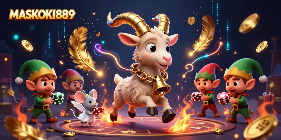 Experience the thrill of MASOKI889 with a festive, haunted casino scene featuring unique characters and dynamic game elements.