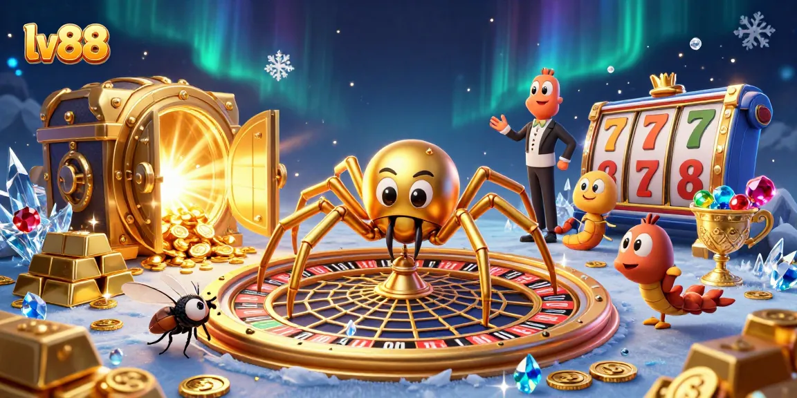 Experience thrilling bets at lv88 with a golden web roulette scene featuring exciting game elements.