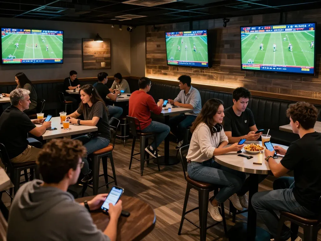 Kèo Nhà Cái Hôm Nay highlights sports fans passionately placing bets while enjoying live football matches.