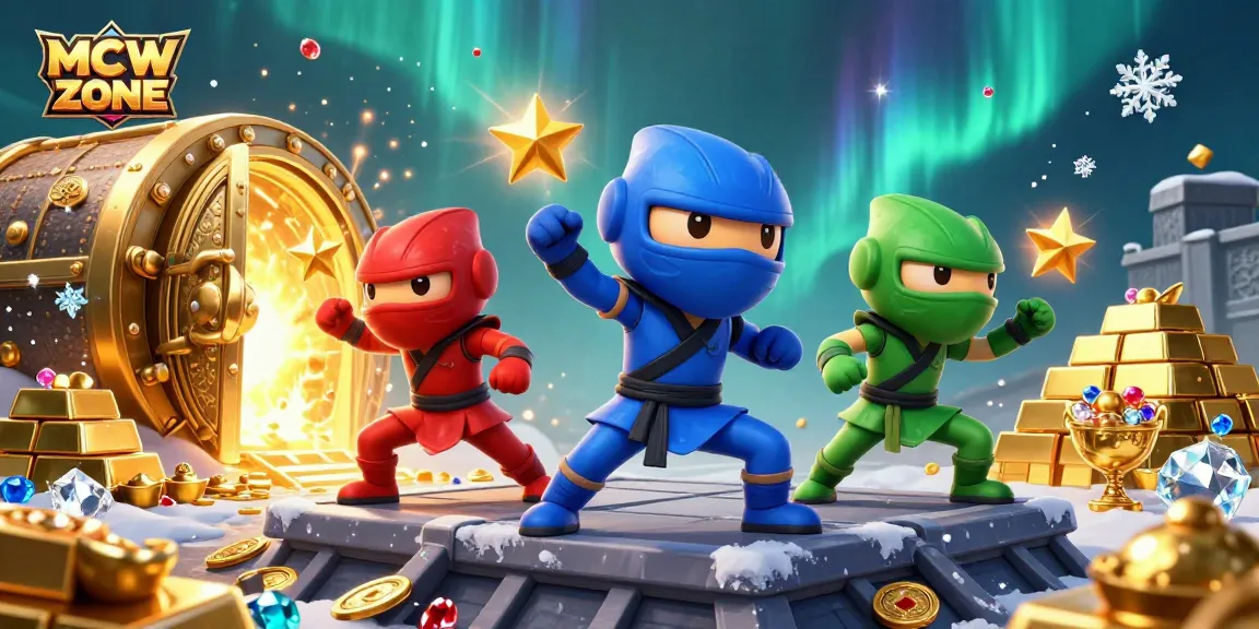 Win big with MCW ZONE as ninja chameleons navigate a treasure-filled rooftop casino scene!