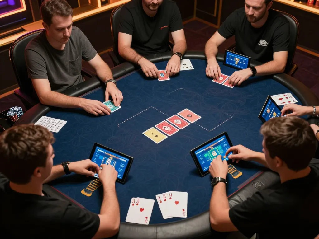 Players strategizing in an online poker game, emphasizing action and excitement at 789win 37.