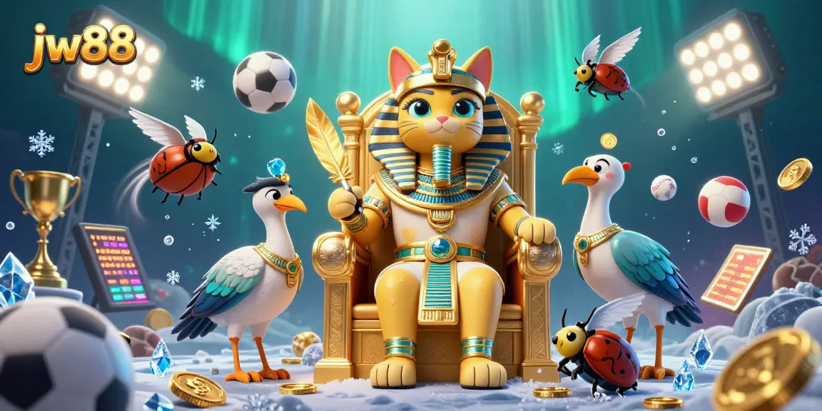 Engage with jw88 through a vibrant 3D casino illustration featuring thrilling characters and dynamic game elements.