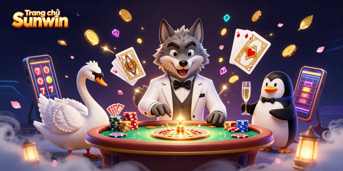 Join the excitement at Trang chủ Sunwin featuring lively 3D characters and vibrant casino elements.