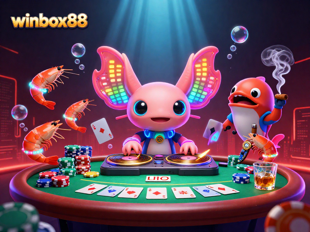 Engage in excitement at winbox88 with dancing sea creatures in an ultra-detailed underwater casino scene.