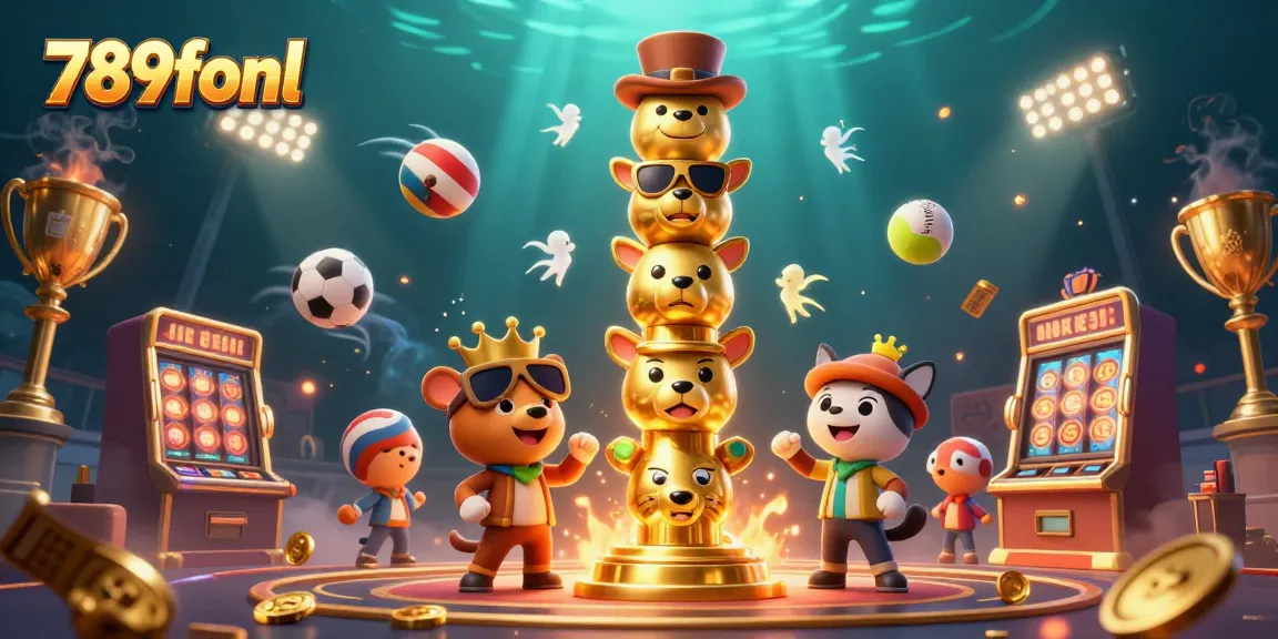Engage with thrilling games at 789fonl, featuring a dynamic 3D casino scene packed with excitement.