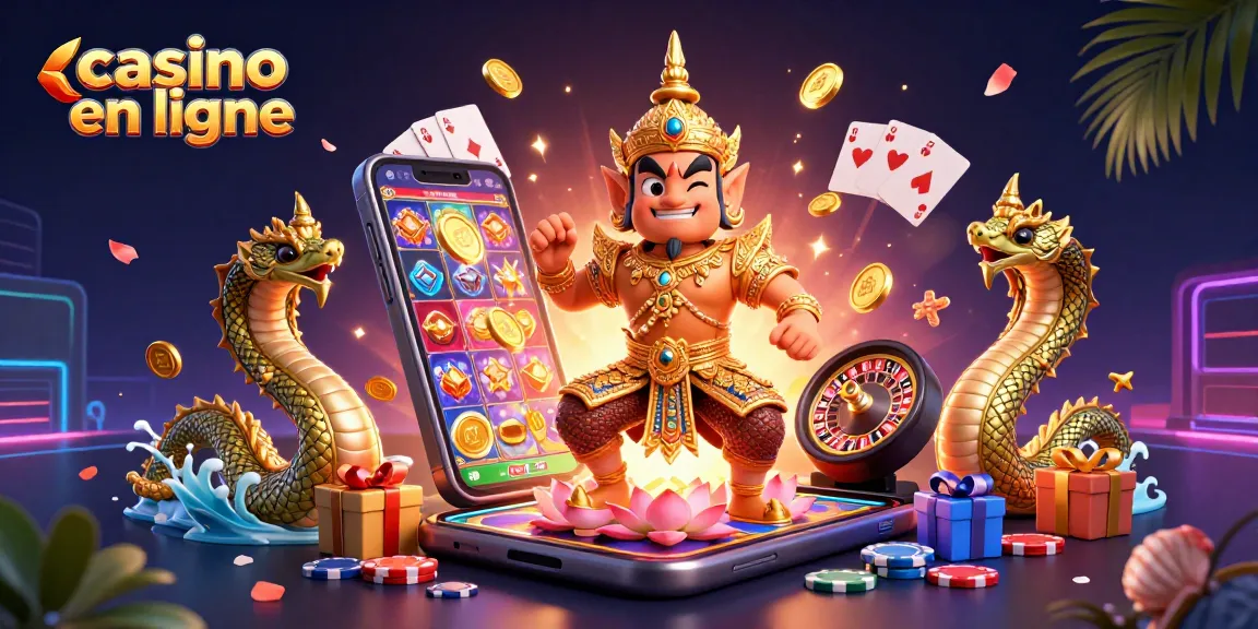 Jouez sur un casino en ligne captivant avec des personnages 3D dans une scène riche en détails.