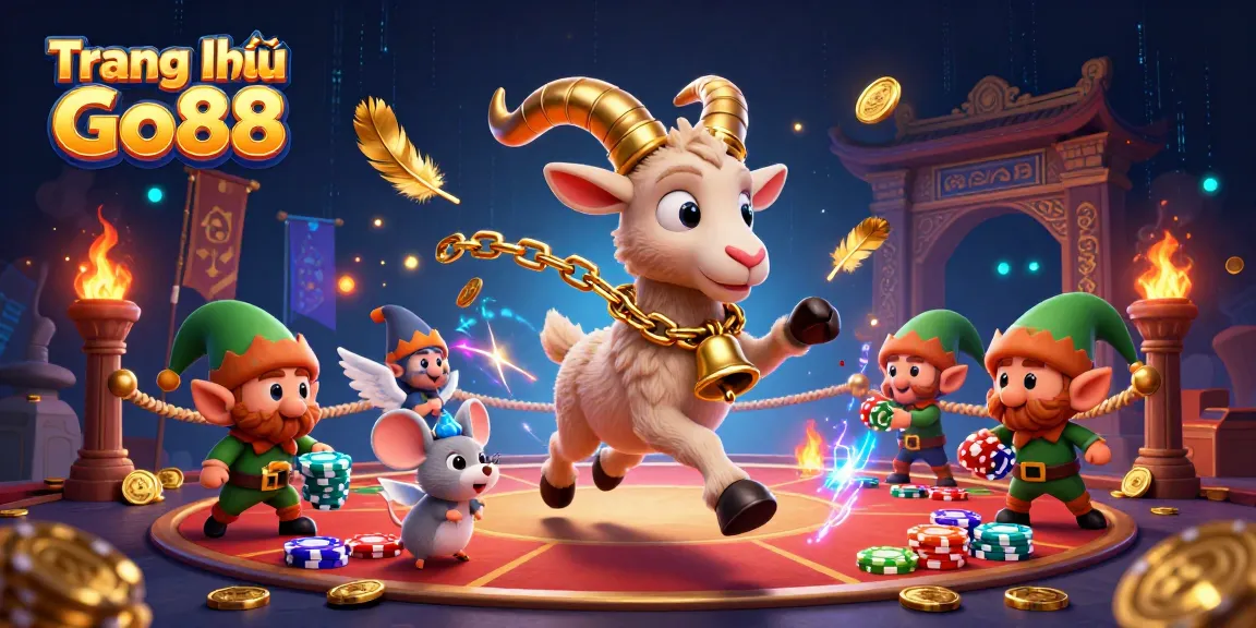 Experience the thrill at Trang chủ Go88 with a vibrant online casino scene featuring whimsical characters.