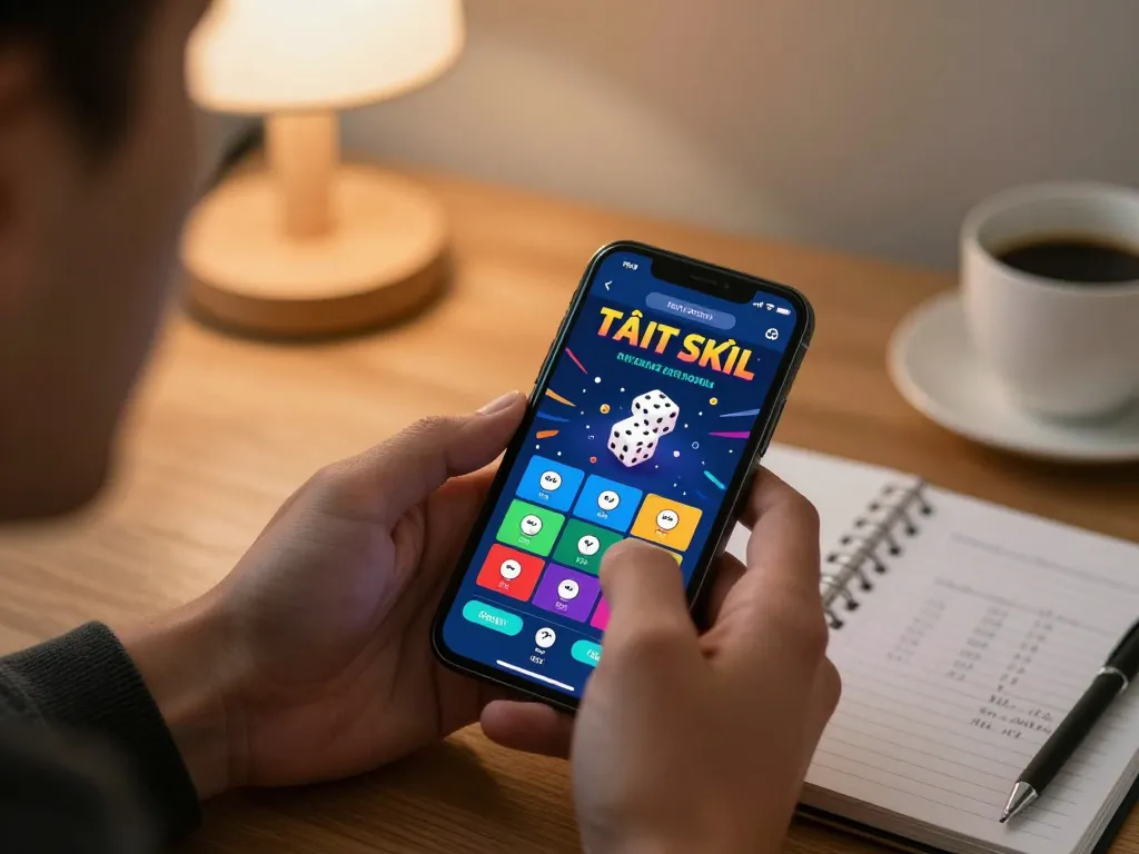 Engaging moment of betting in a tài xỉu online game on a smartphone, showcasing strategy in a personal setting.