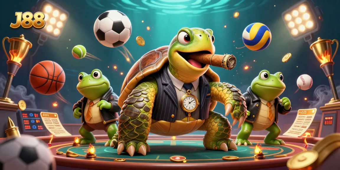 Join the action at J88 with vibrant casino scenes featuring dynamic characters and games.