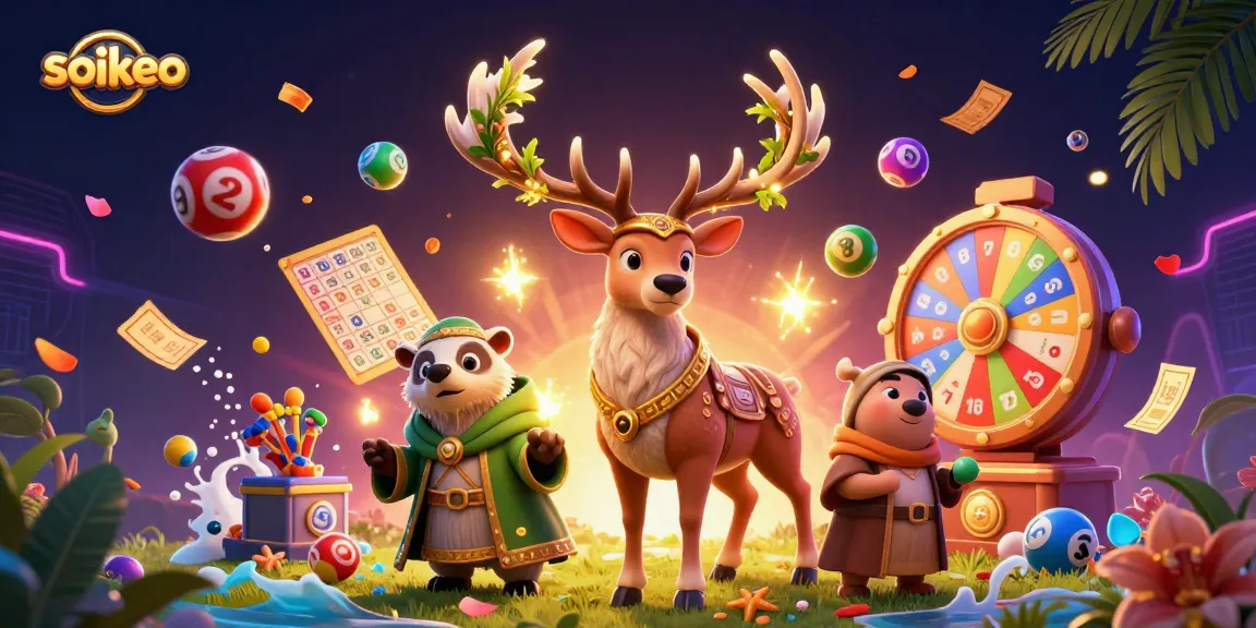 Experience thrilling wins with soikeo through vivid 3D gambling-themed illustration.