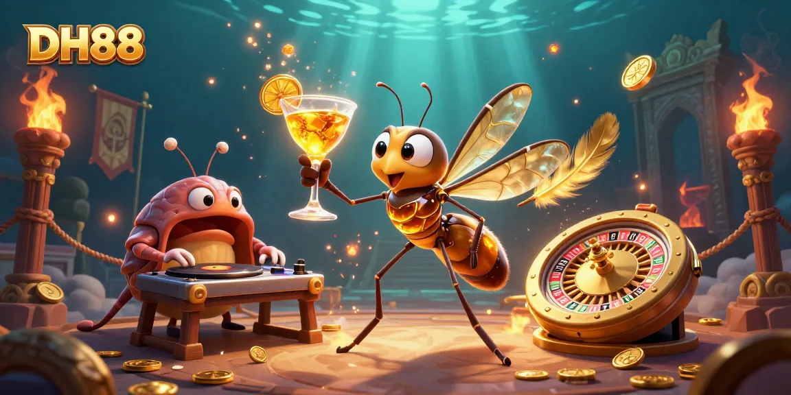 Experience thrilling plays at DH88 with a vibrant 3D casino scene featuring unique characters and elements.