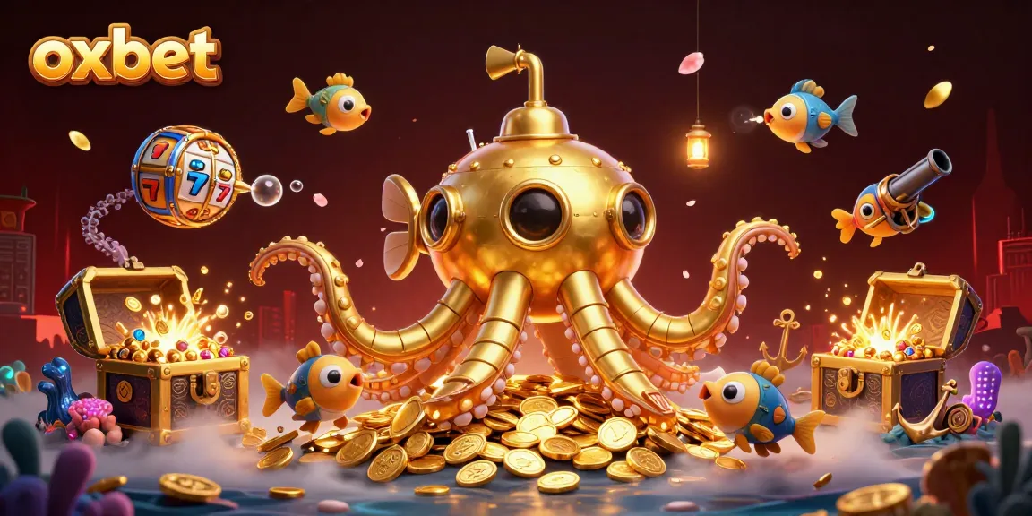 Experience the thrill of oxbet with a vibrant underwater casino adventure featuring gold coins and winning symbols.
