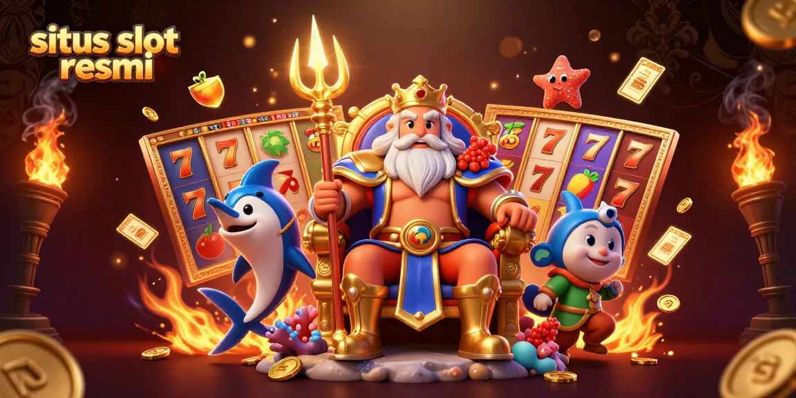 Spin spinning reels and symbols in a vibrant casino scene, showcasing situs slot resmi excitement.