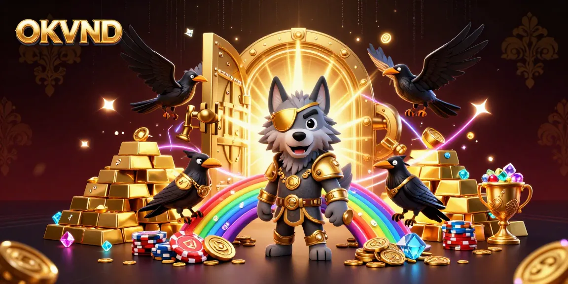 Spin and win with OKVND's dynamic casino adventure featuring Norse-inspired characters and treasures.
