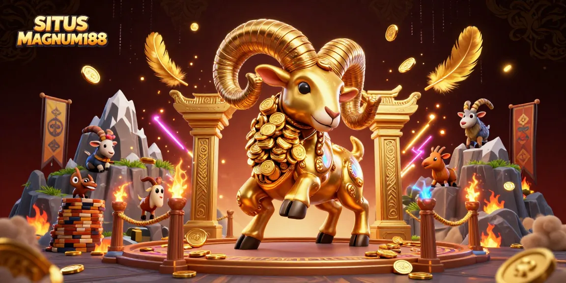 Engage in exciting gameplay at SITUS MAGNUM188 with thrilling golden ram and casino elements.