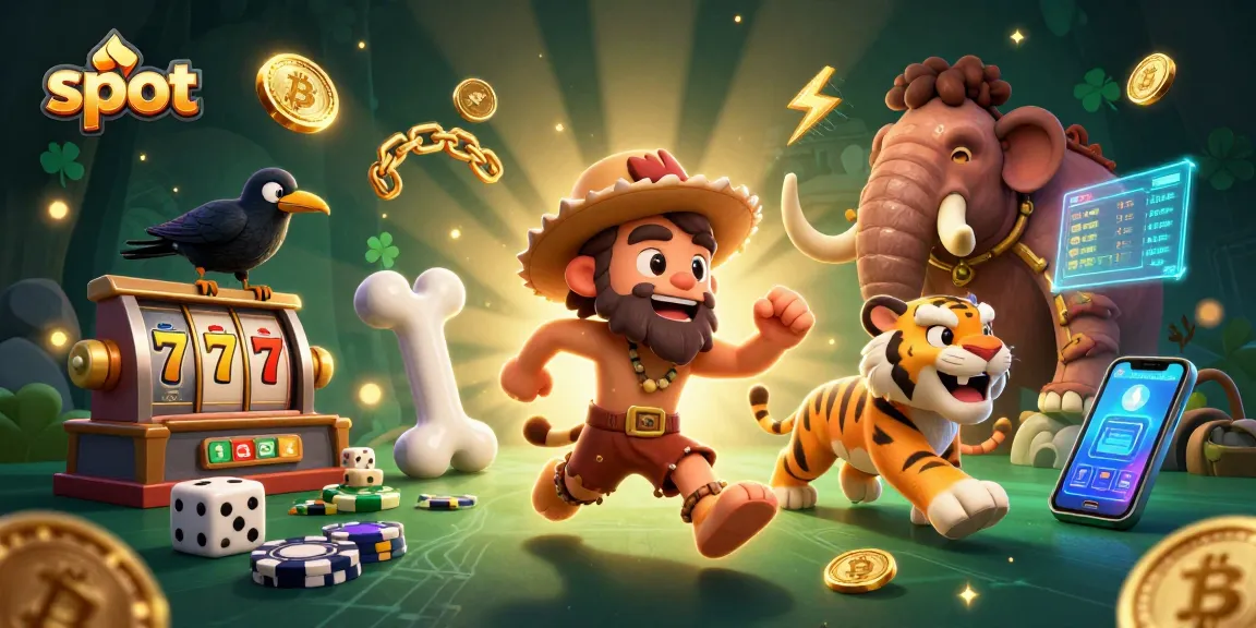 Win with exciting slot reels in a vibrant 3D casino scene filled with golden 7s and Bitcoin.