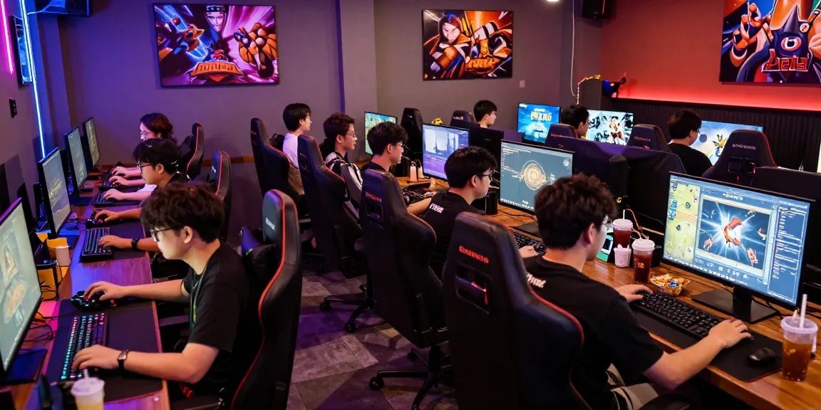 ภาพของผู้เล่นที่เล่น playme8 saba ในคาเฟ่เกมที่มีบรรยากาศสดใส